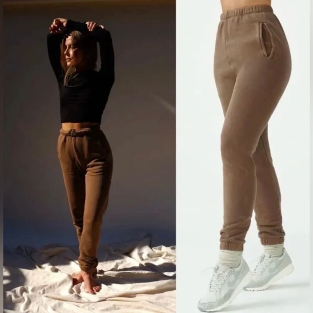 Joah Brown EMPIRE JOGGER in COCOA FRENCH TERRY cotton size XS/Small - Picture 2 of 12